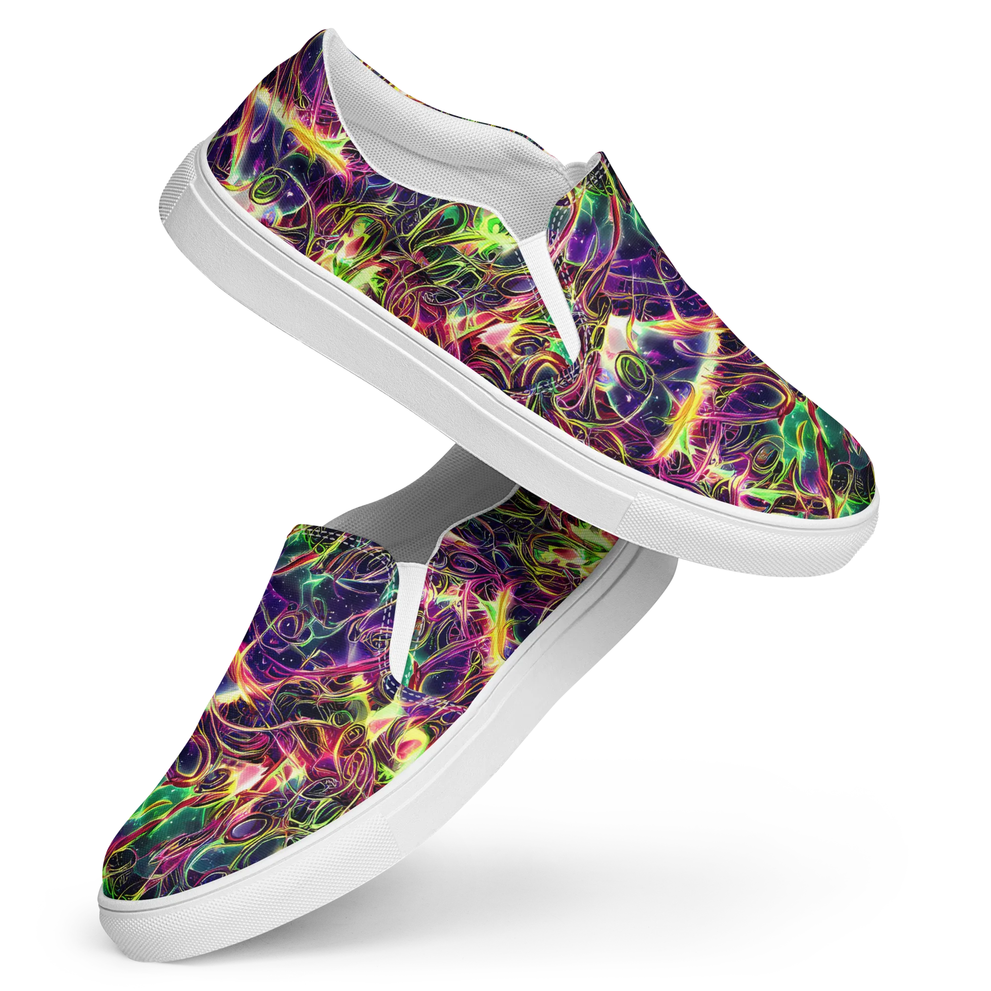 The Color Storm on Women's Slip-On Canvas Shoes — Front