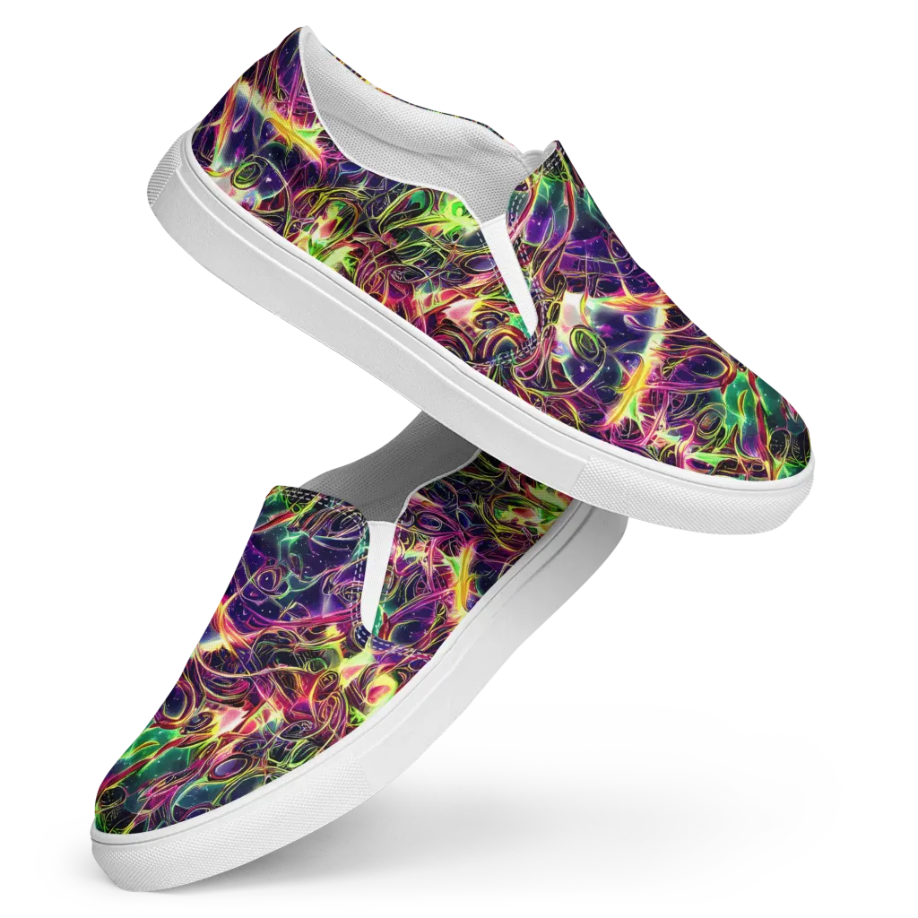 The Color Storm on Women's Slip-On Canvas Shoes — Front