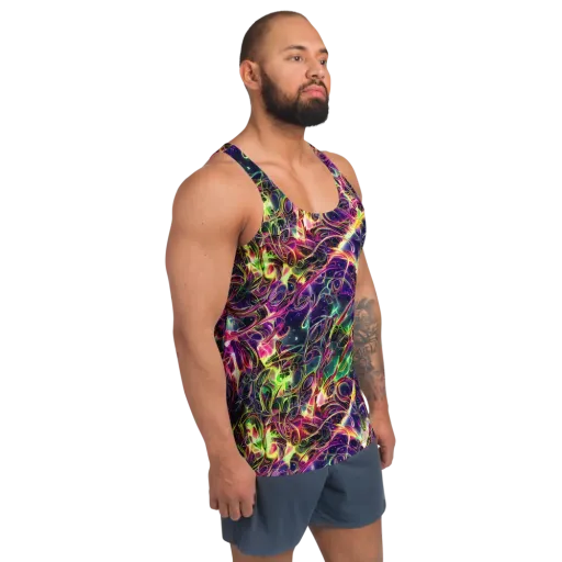 The Color Storm on a Men's Tank Top