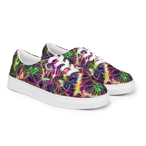 The Color Storm on a Men's Lace-Up Canvas Shoes