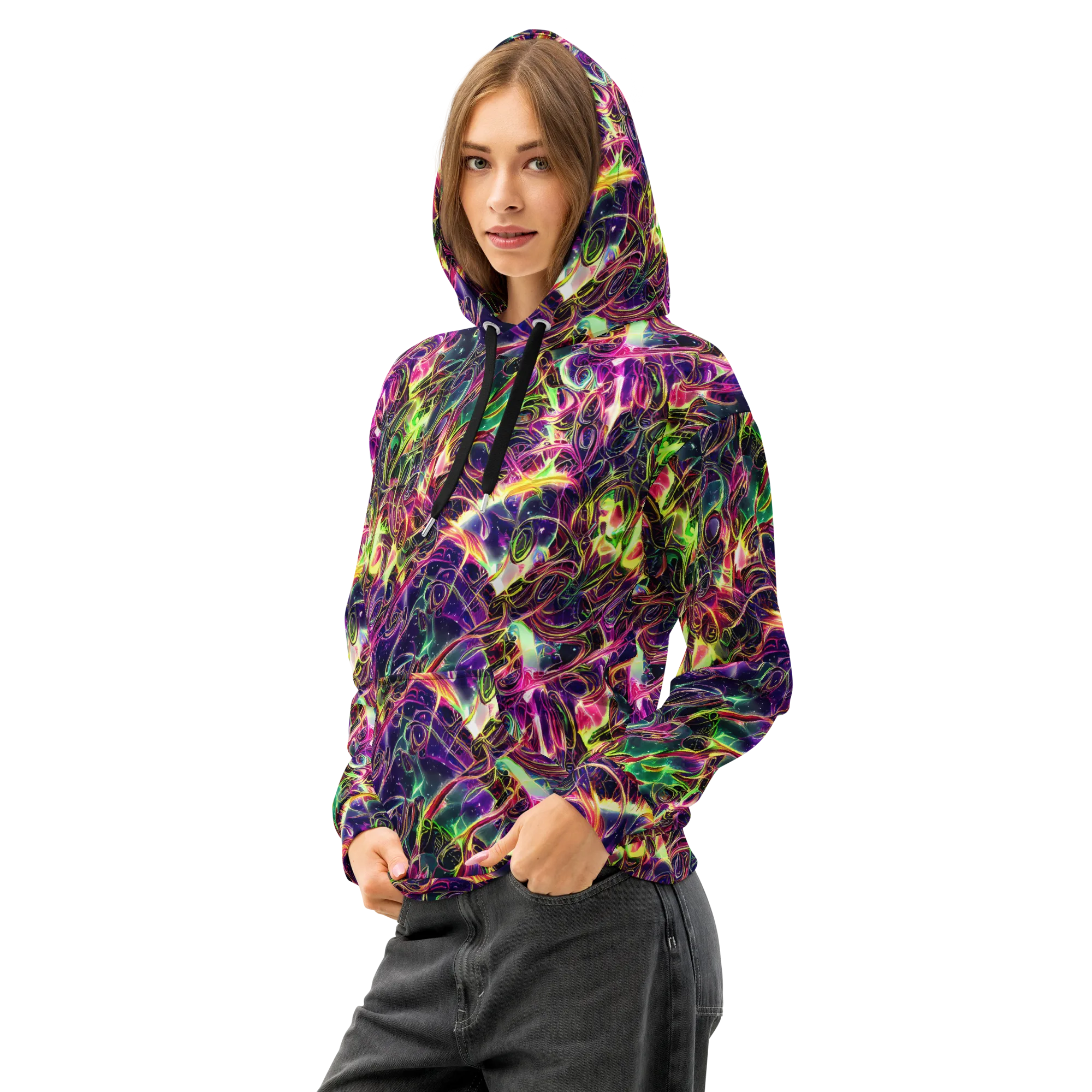 The Color Storm on Cotton Hoodie — Left Front
