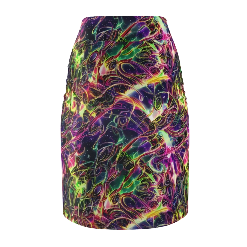 The Color Storm on Pencil Skirt — Back