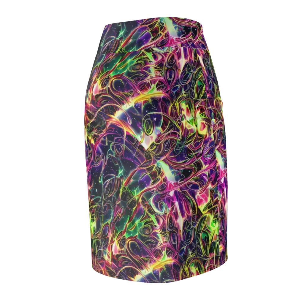 The Color Storm on Pencil Skirt — Back Side