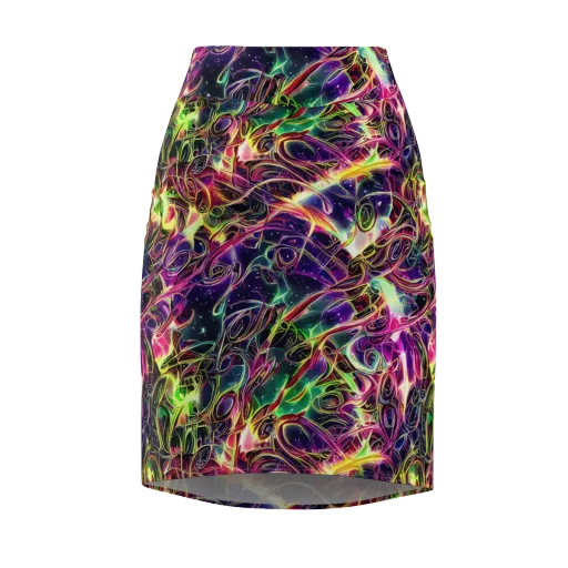 The Color Storm on a Pencil Skirt