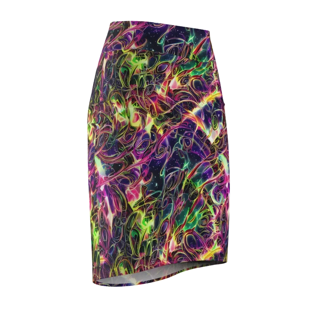 The Color Storm on Pencil Skirt — Front Side