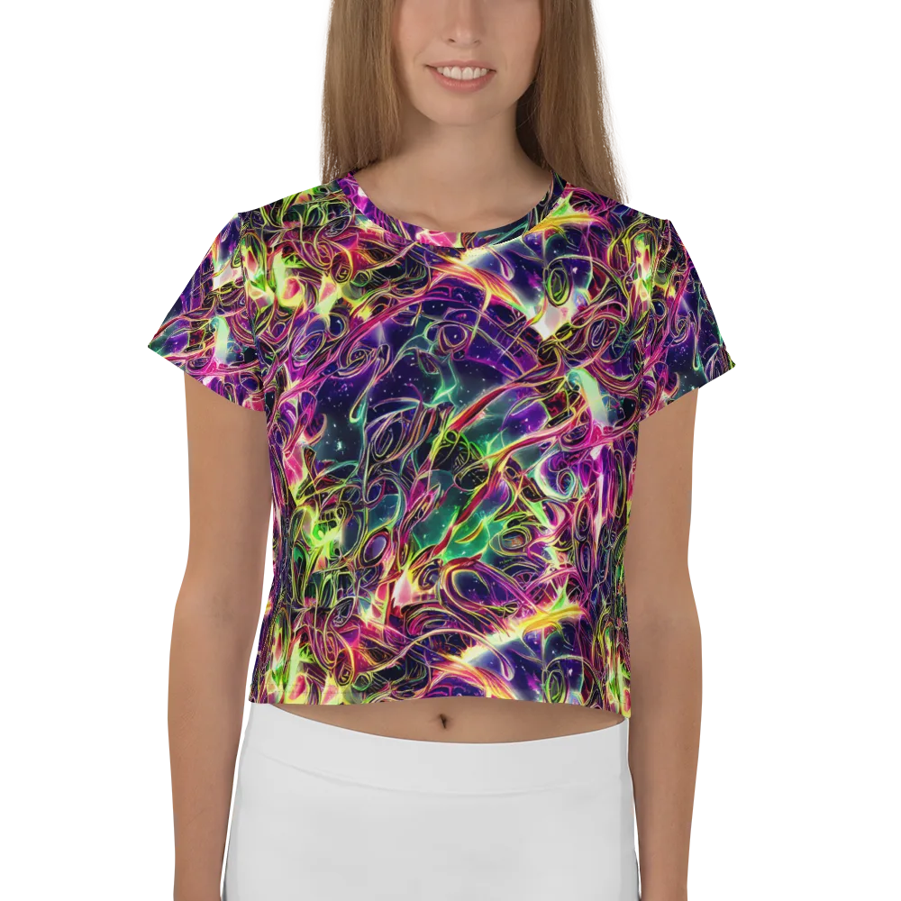 The Color Storm on Crop Tee — Front