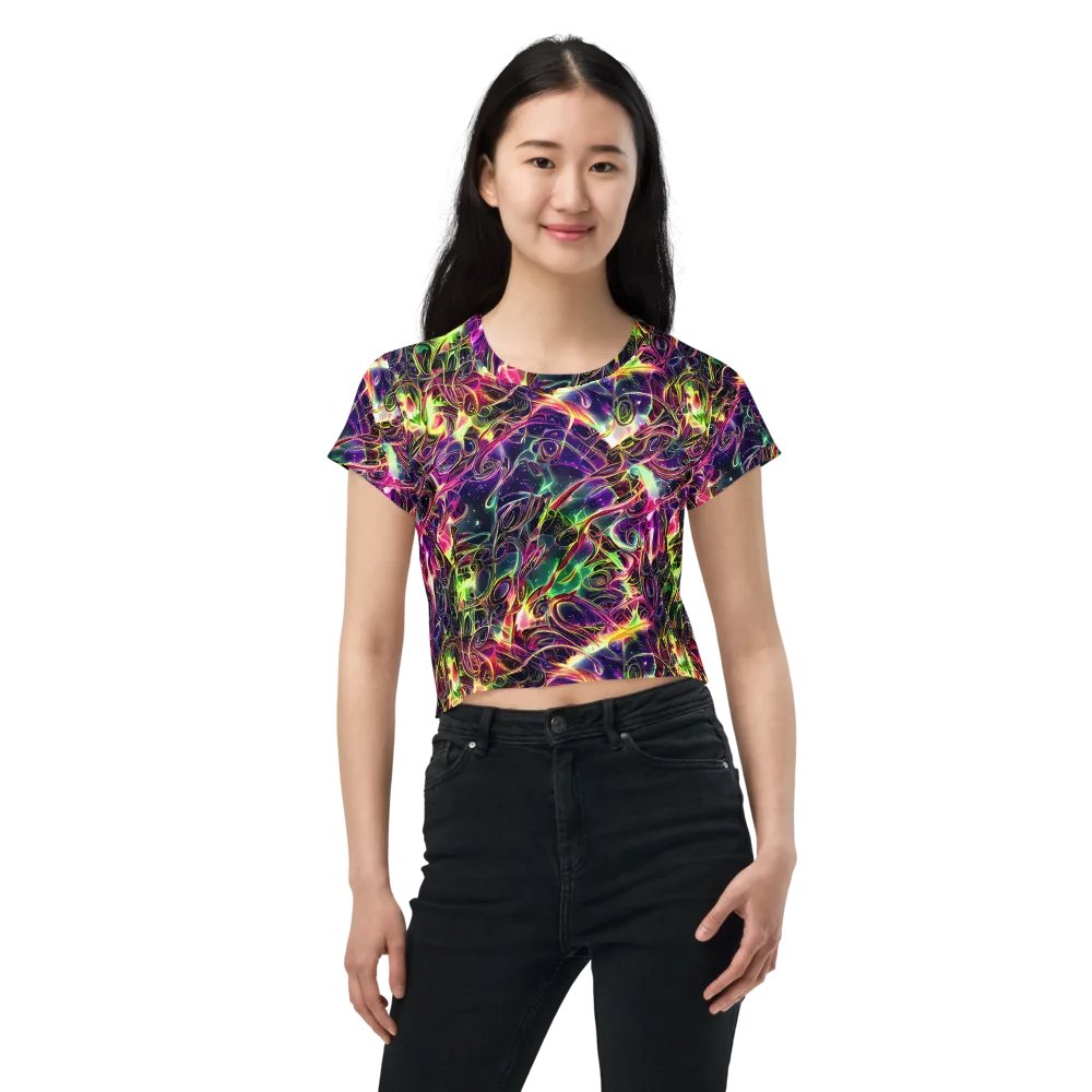 The Color Storm on Crop Tee — Front