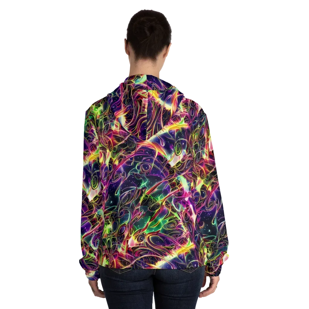 The Color Storm on Women's Full-Zip Hoodie — Back On Person