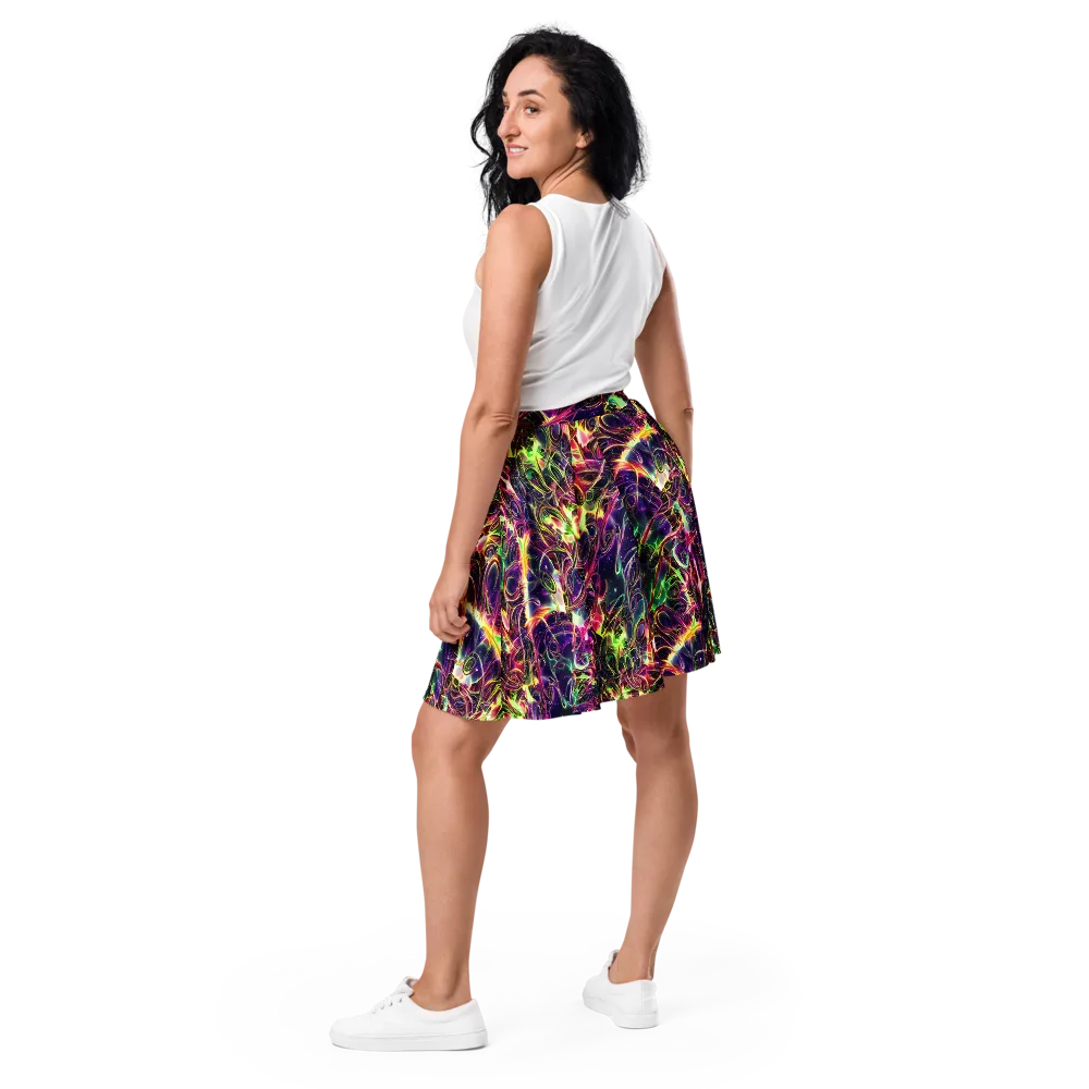 The Color Storm on Skater Skirt — Back