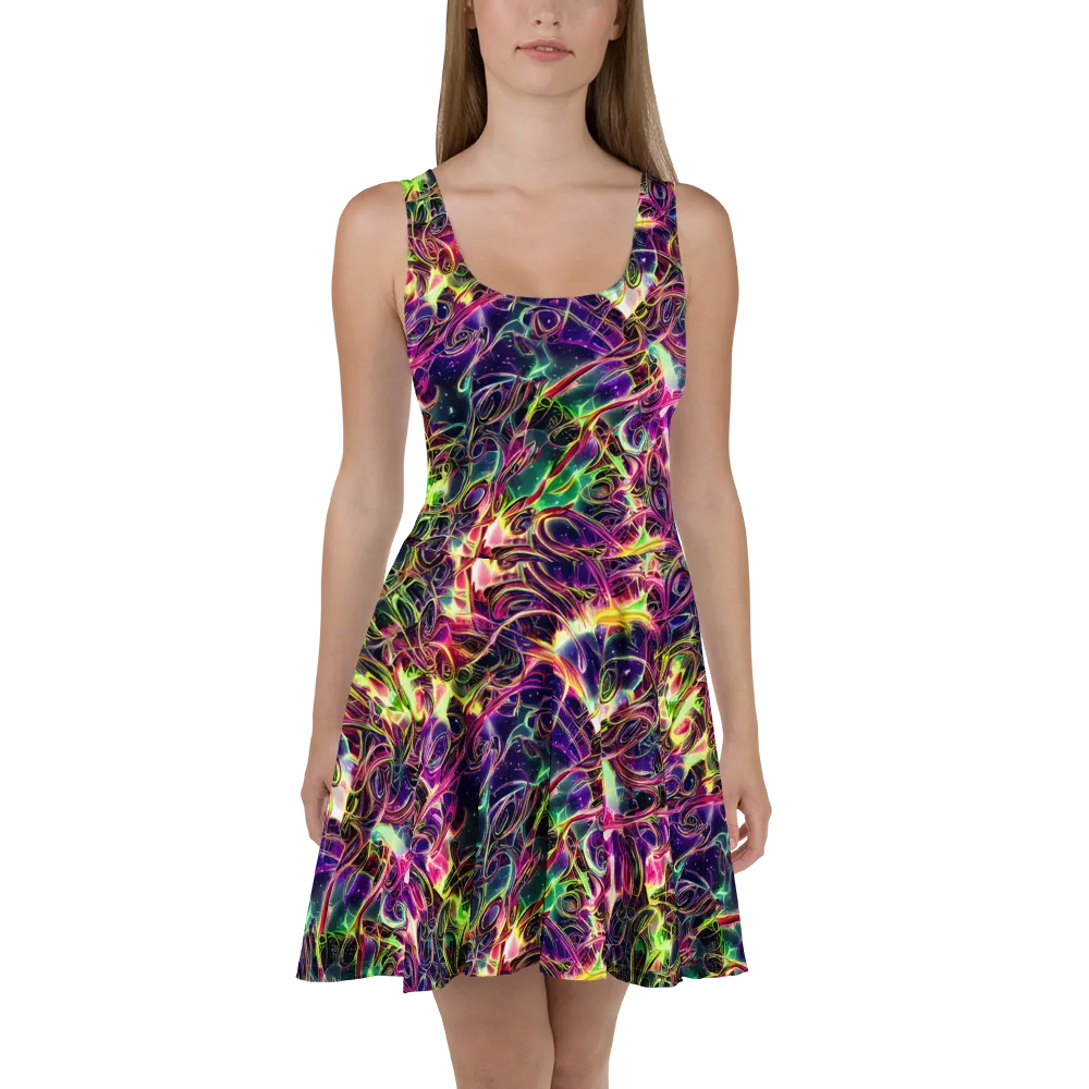 The Color Storm on Skater Dress — Front