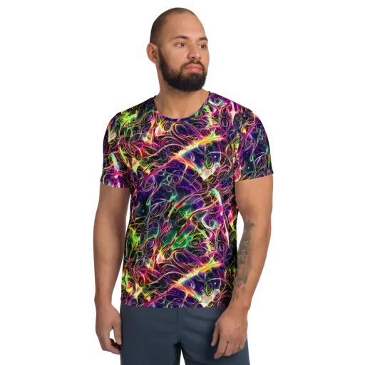 The Color Storm on a Men's Athletic T-Shirt