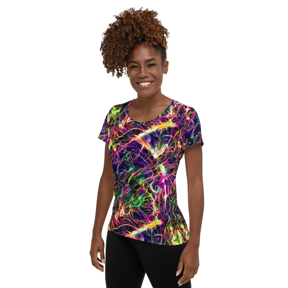 The Color Storm on Women's Athletic T-Shirt — Left