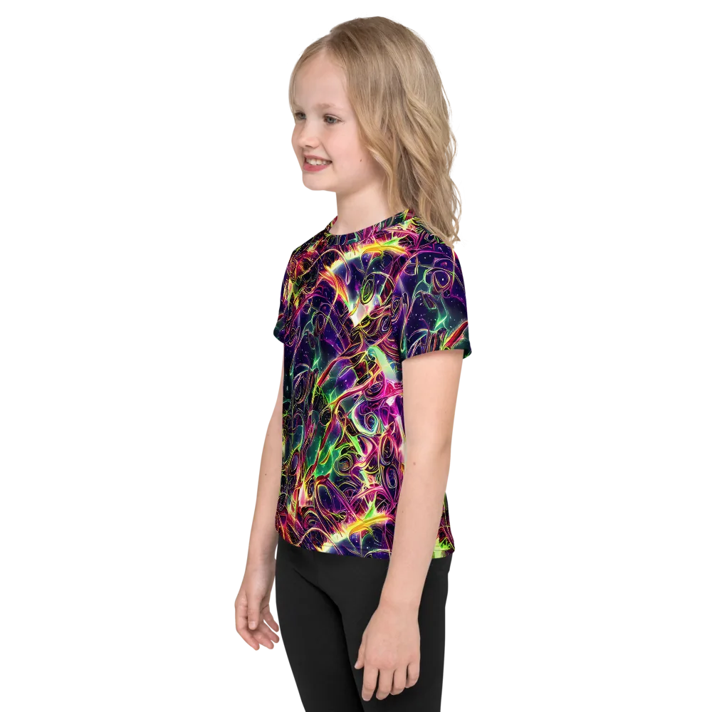The Color Storm on Kids Crew Neck T-Shirt — Left