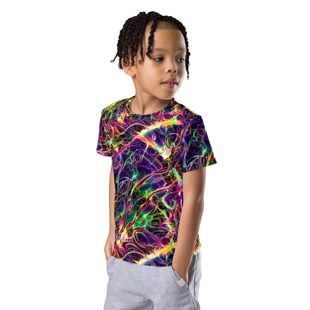The Color Storm on Kids Crew Neck T-Shirt — Left Front