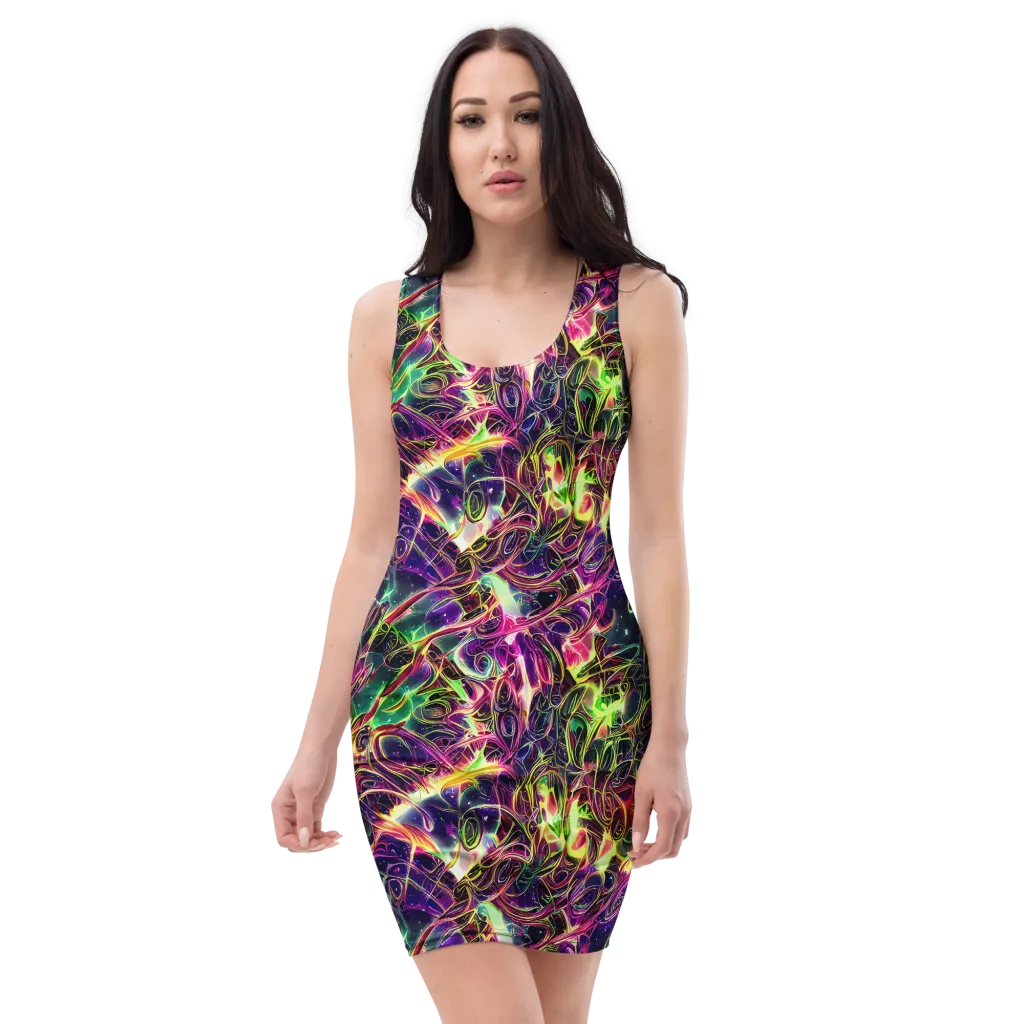 The Color Storm on Bodycon Dress — Front