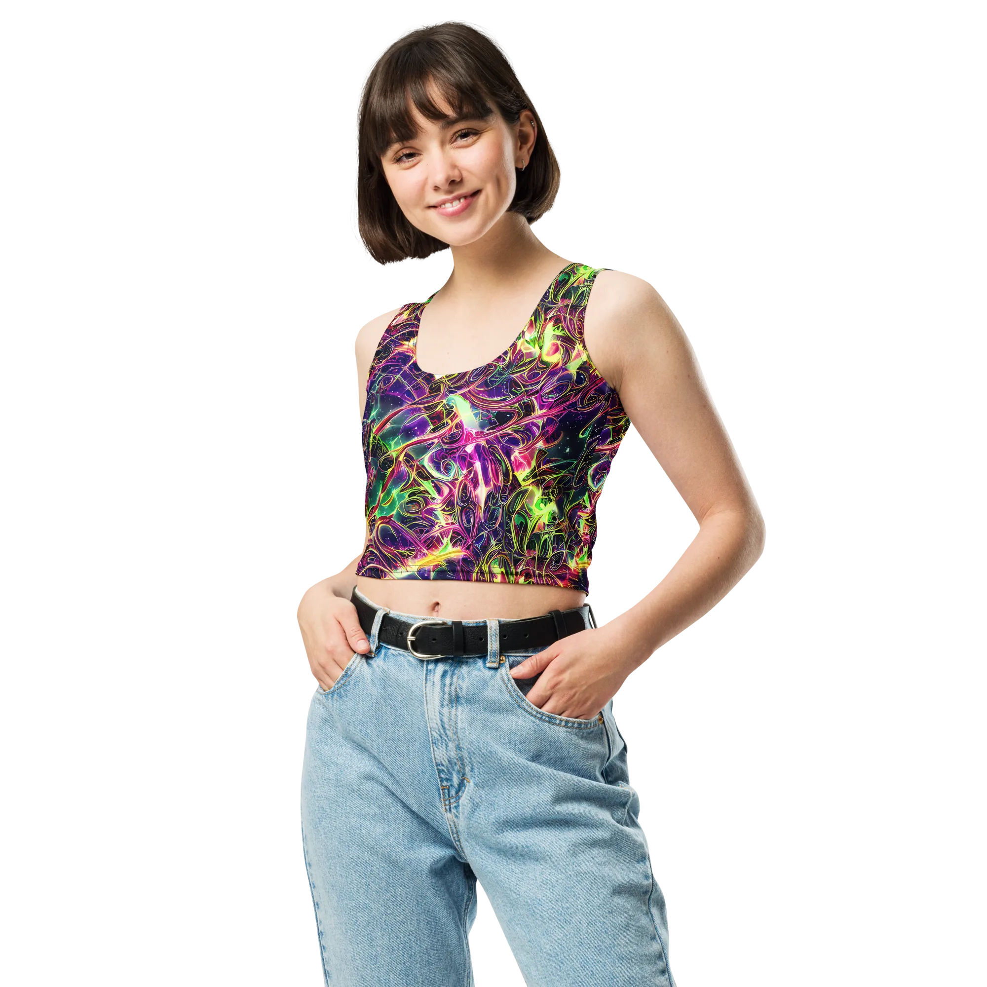 The Color Storm on Crop Top — Front