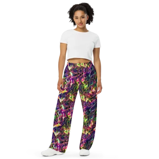 The Color Storm on a Wide-Leg Pants