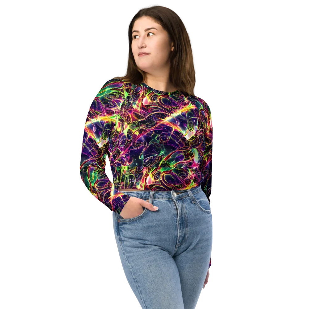 The Color Storm on Long Sleeve Crop Top — Front