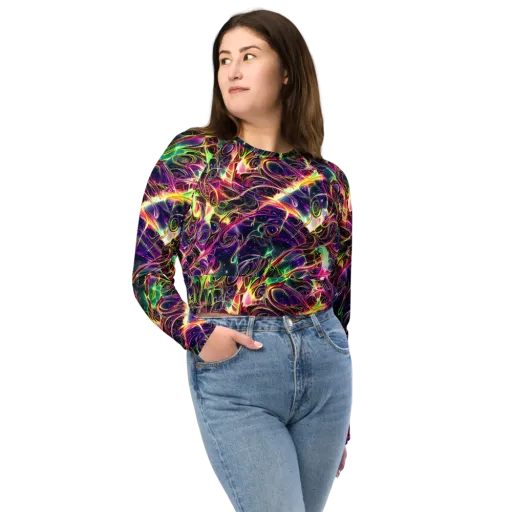The Color Storm on a Long Sleeve Crop Top