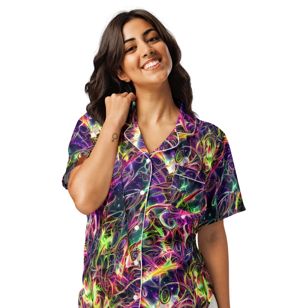 The Color Storm on Women's Short Sleeve Pajama Top — Front