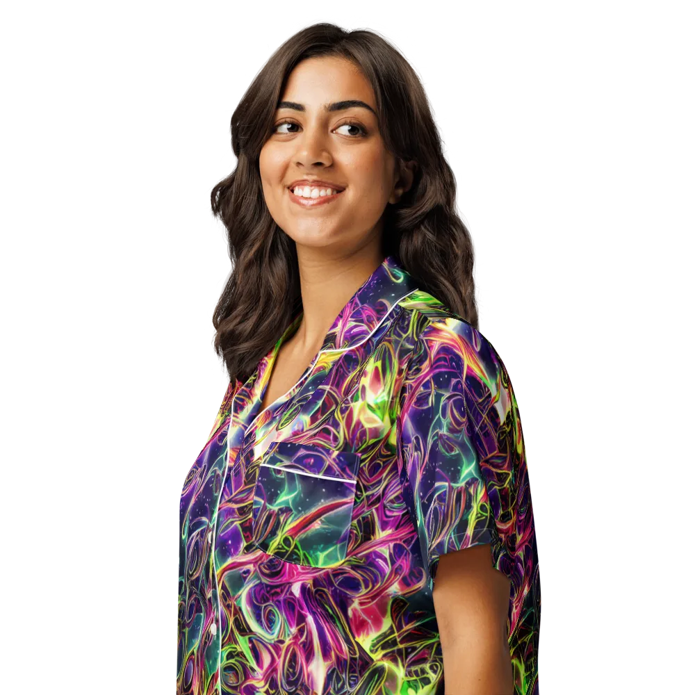 The Color Storm on Women's Short Sleeve Pajama Top — Left Front