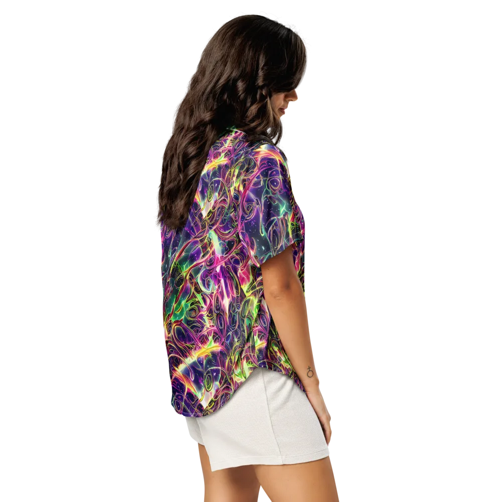 The Color Storm on Women's Short Sleeve Pajama Top — Right Back