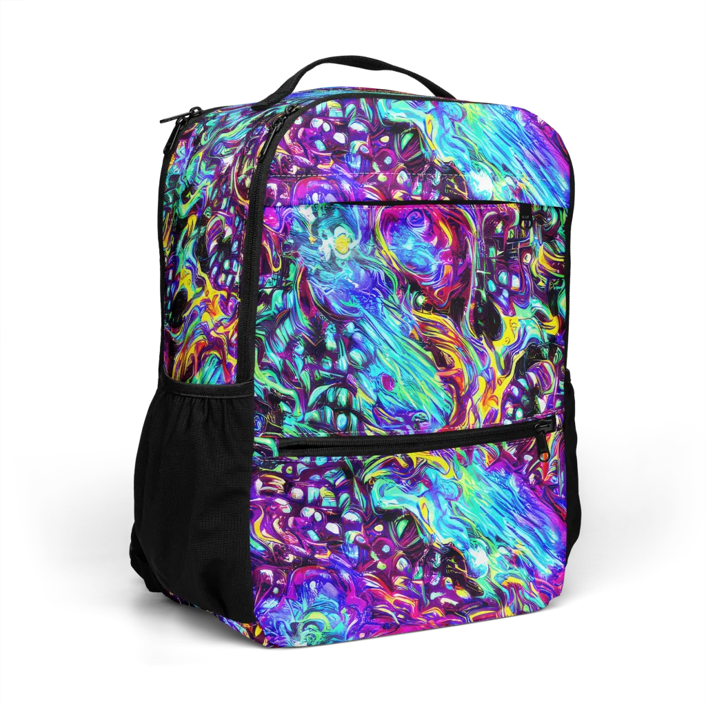 Electric Bloomscape on Utility Backpack — Right Front