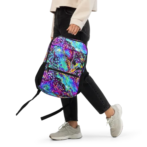 Electric Bloomscape on a Utility Backpack
