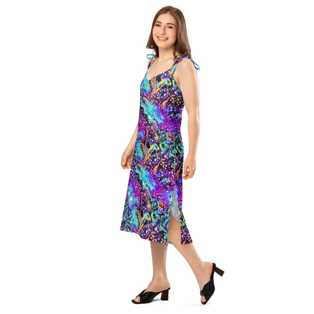 Electric Bloomscape on Slip Dress — Left Front