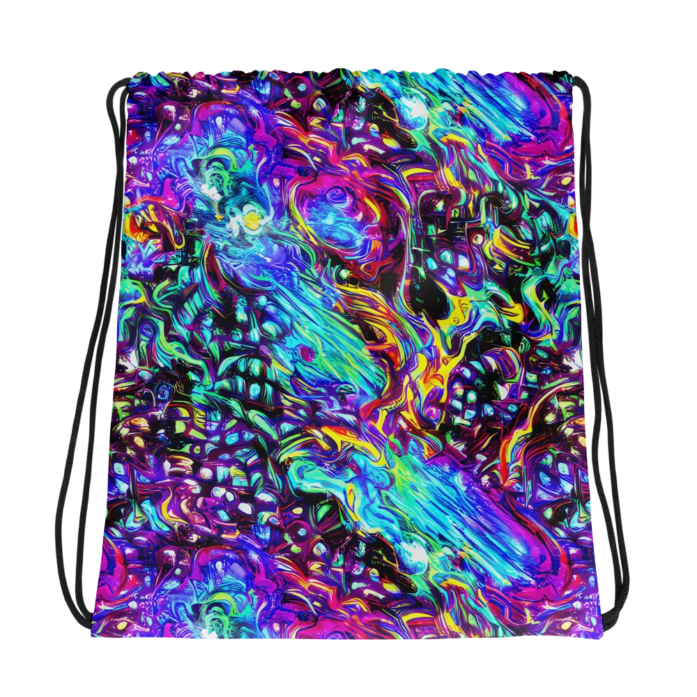 Electric Bloomscape on Drawstring Bag — Photo
