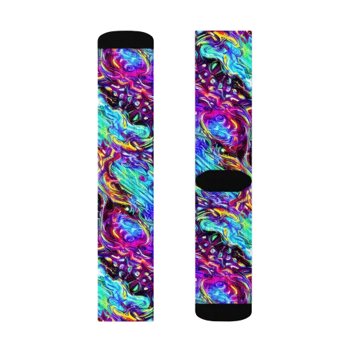 Electric Bloomscape on a Socks