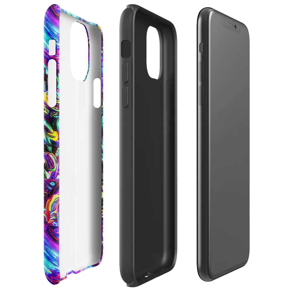 Electric Bloomscape on Tough Case for iPhone® — Right