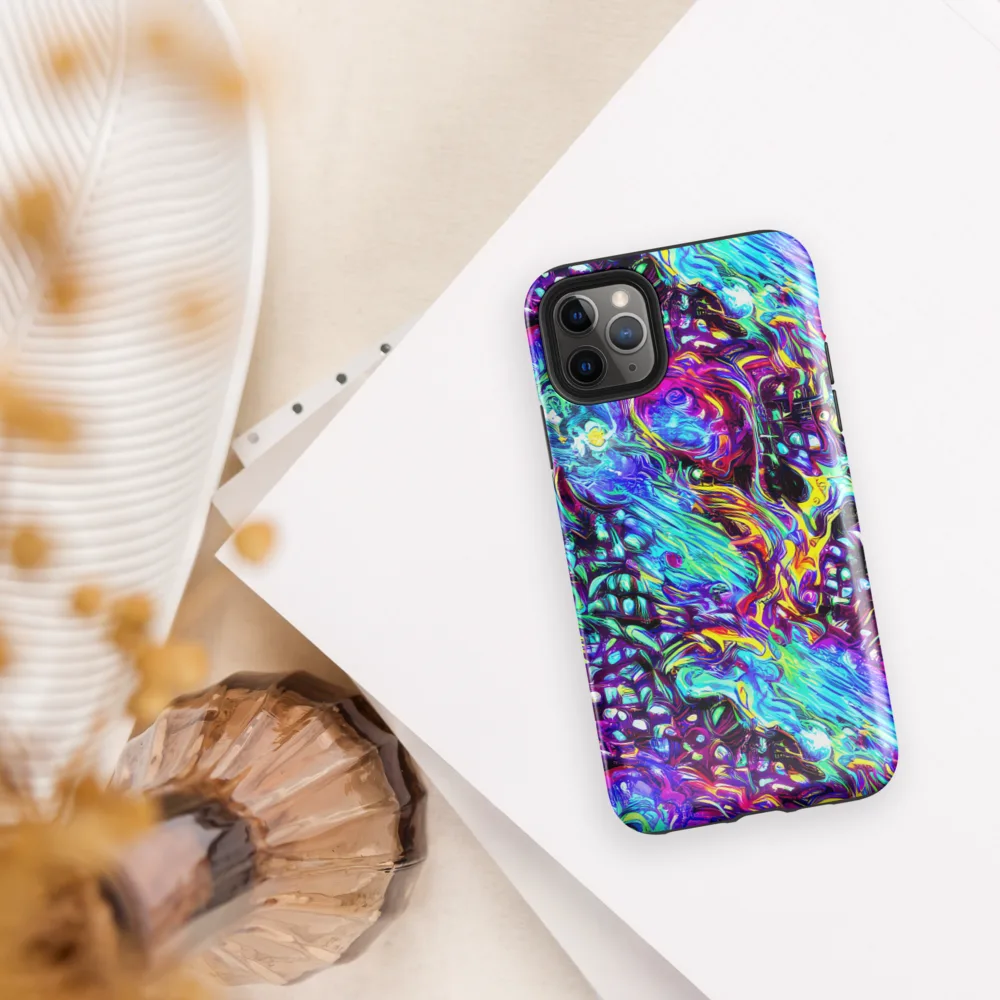 Electric Bloomscape on Tough Case for iPhone® — Front