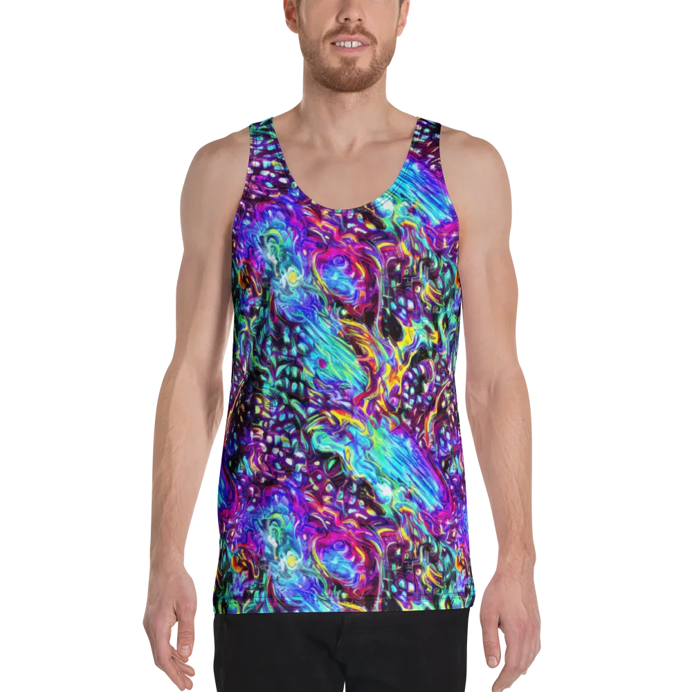 Electric Bloomscape on Men's Tank Top — Front