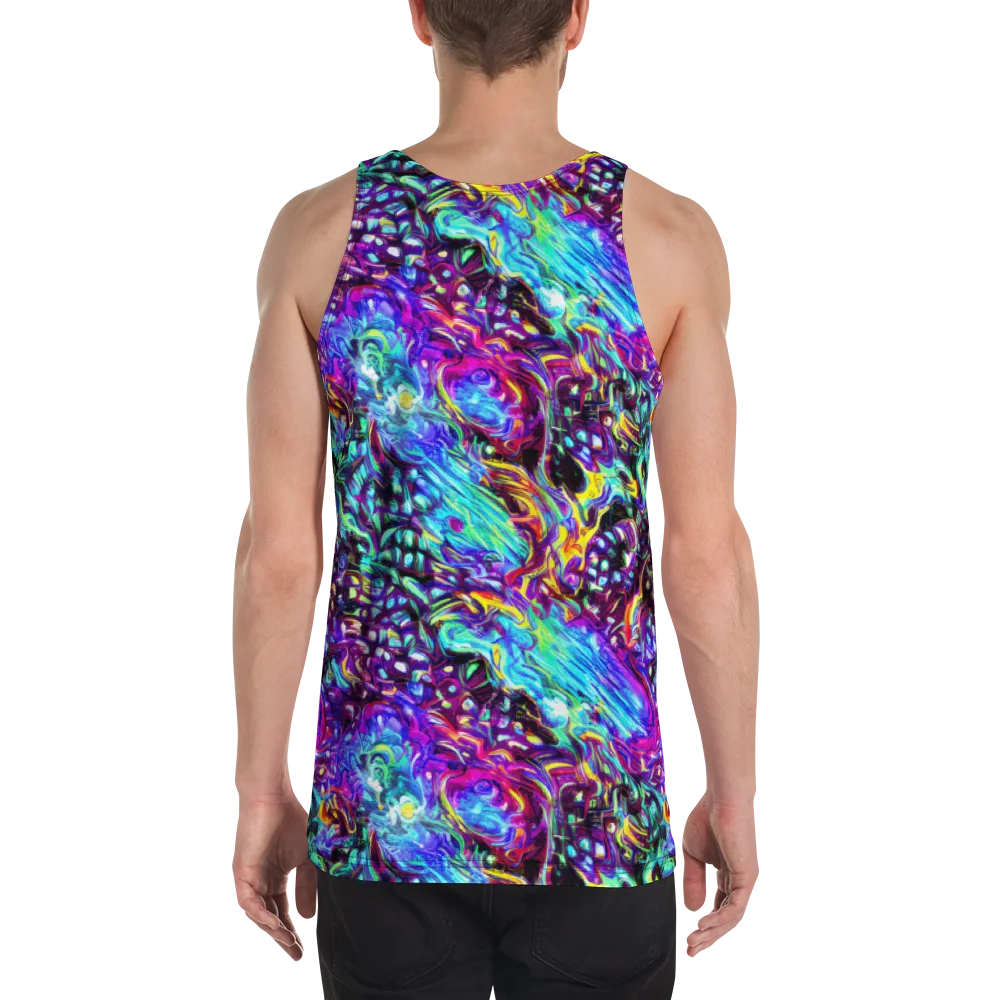 Electric Bloomscape on Men's Tank Top — Back