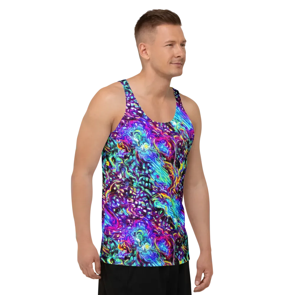Electric Bloomscape on Men's Tank Top — Right Front