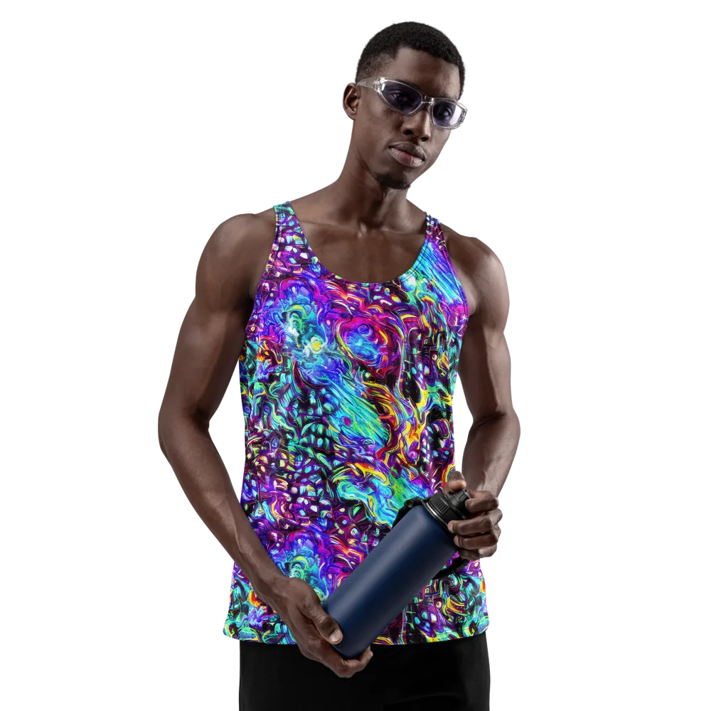 Electric Bloomscape on Men's Tank Top — Front
