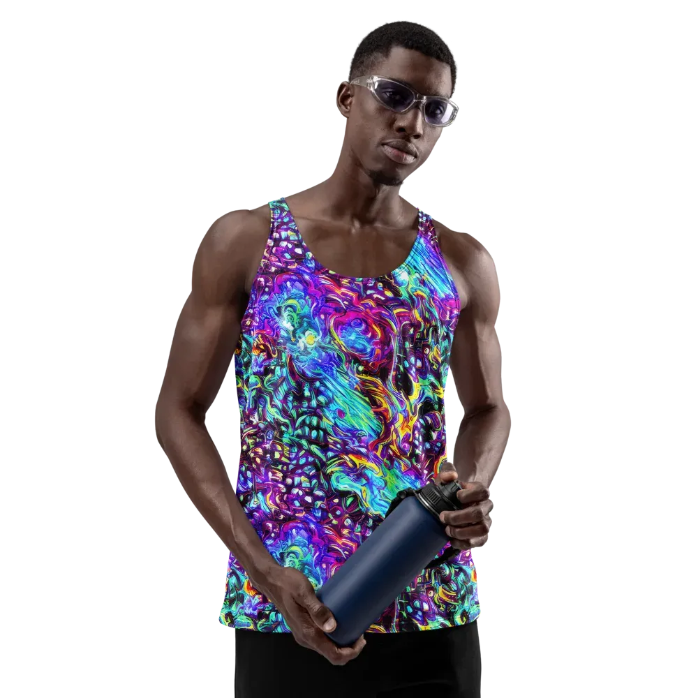 Electric Bloomscape on Men's Tank Top — Front