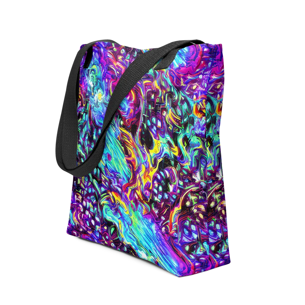 Electric Bloomscape on Tote Bag — Front