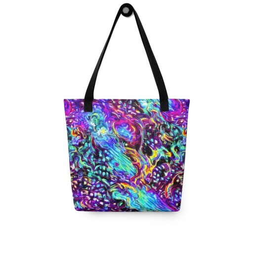 Electric Bloomscape on a Tote Bag