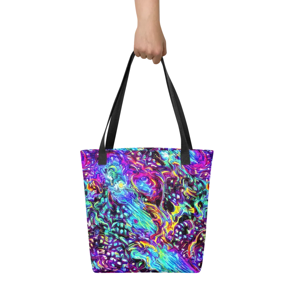 Electric Bloomscape on Tote Bag — Front