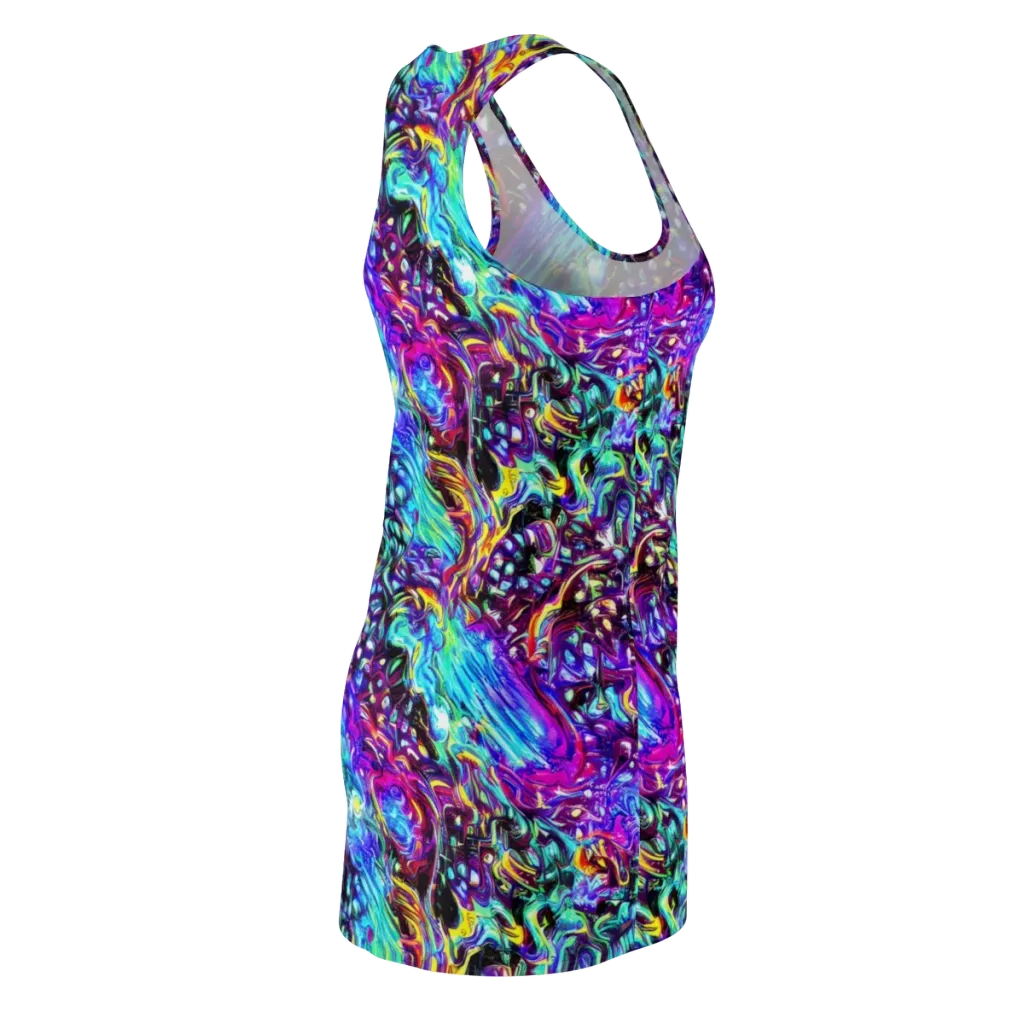 Electric Bloomscape on Racerback Dress — Back Side