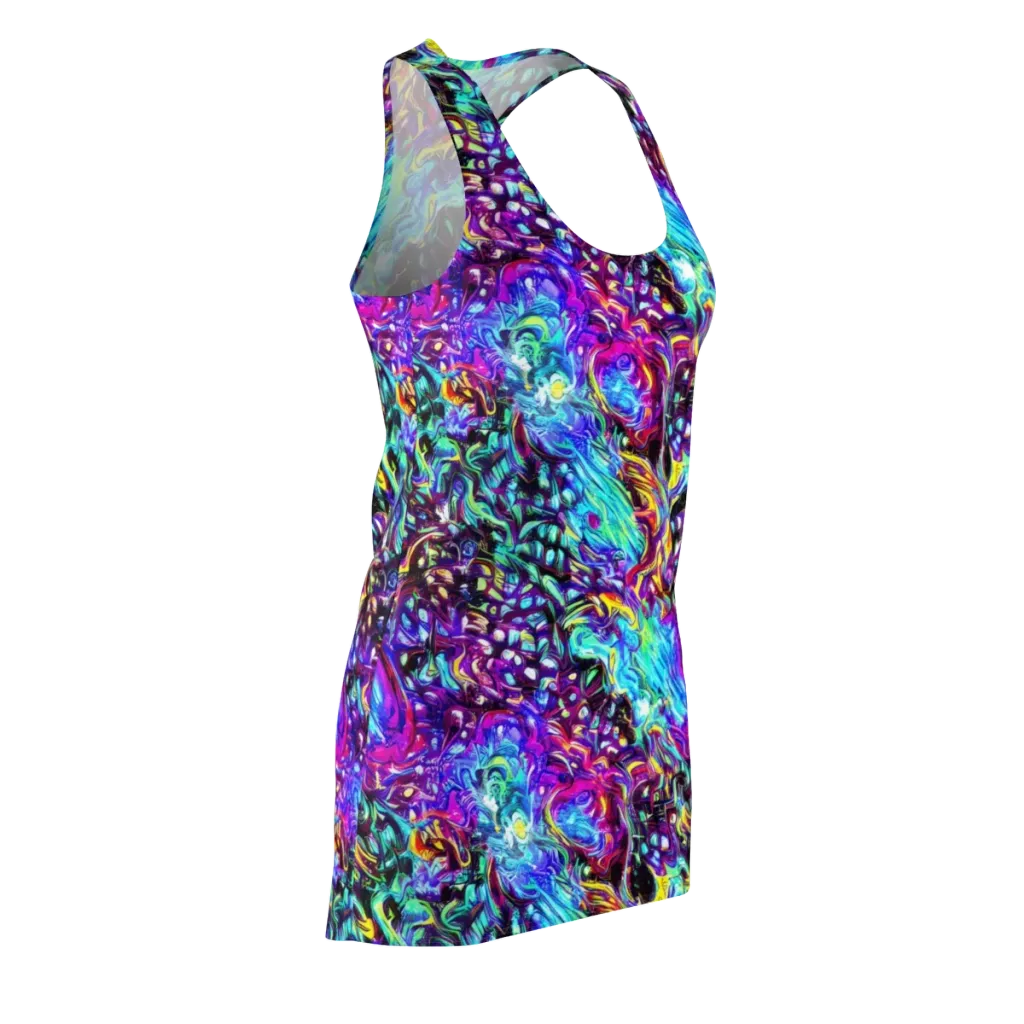 Electric Bloomscape on Racerback Dress — Front Side