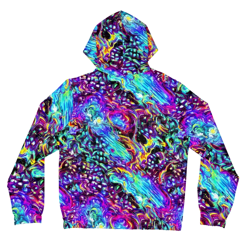 Electric Bloomscape on Women's Full-Zip Hoodie — Back