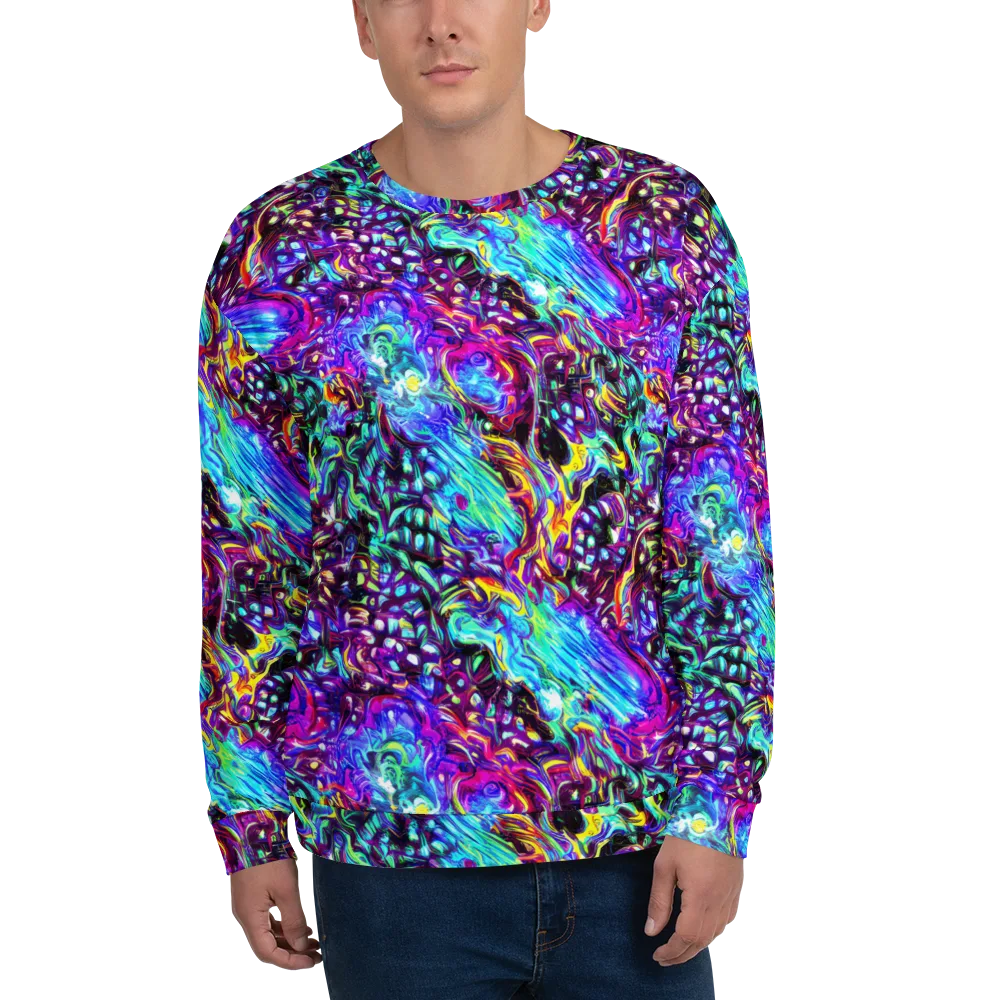 Electric Bloomscape on Sweatshirt — Front
