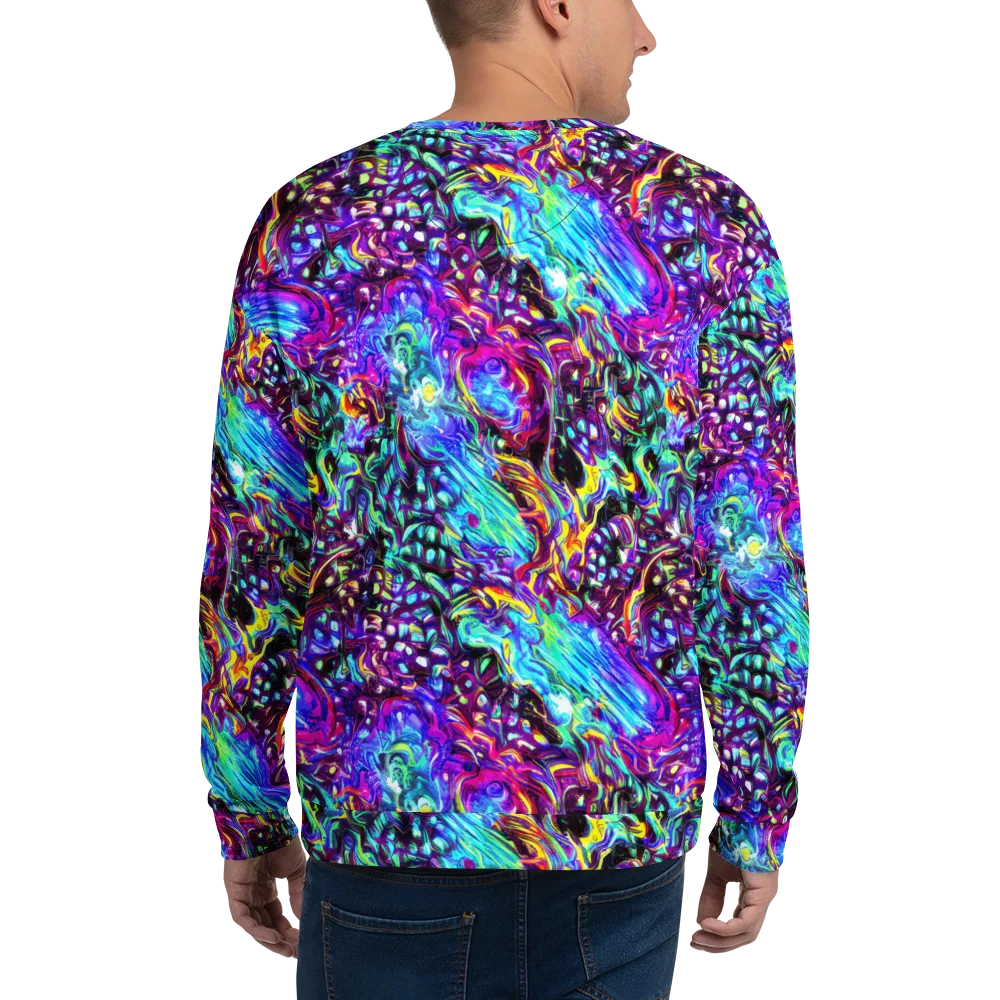 Electric Bloomscape on Sweatshirt — Back