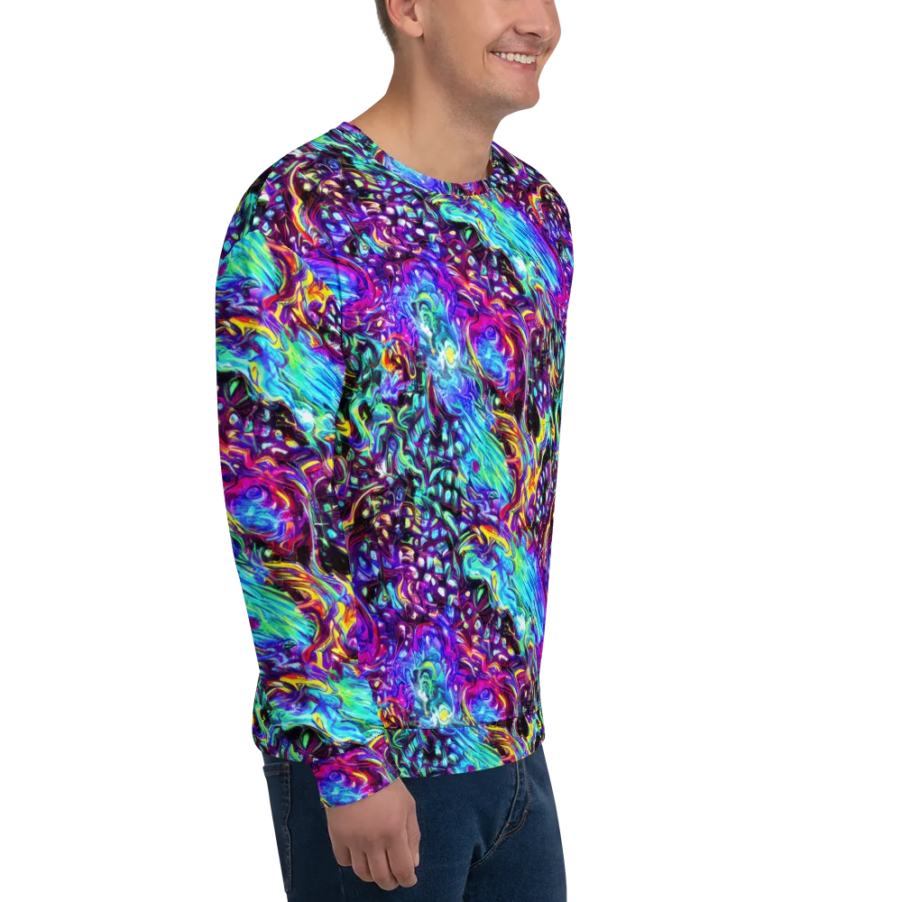 Electric Bloomscape on Sweatshirt — Right Front