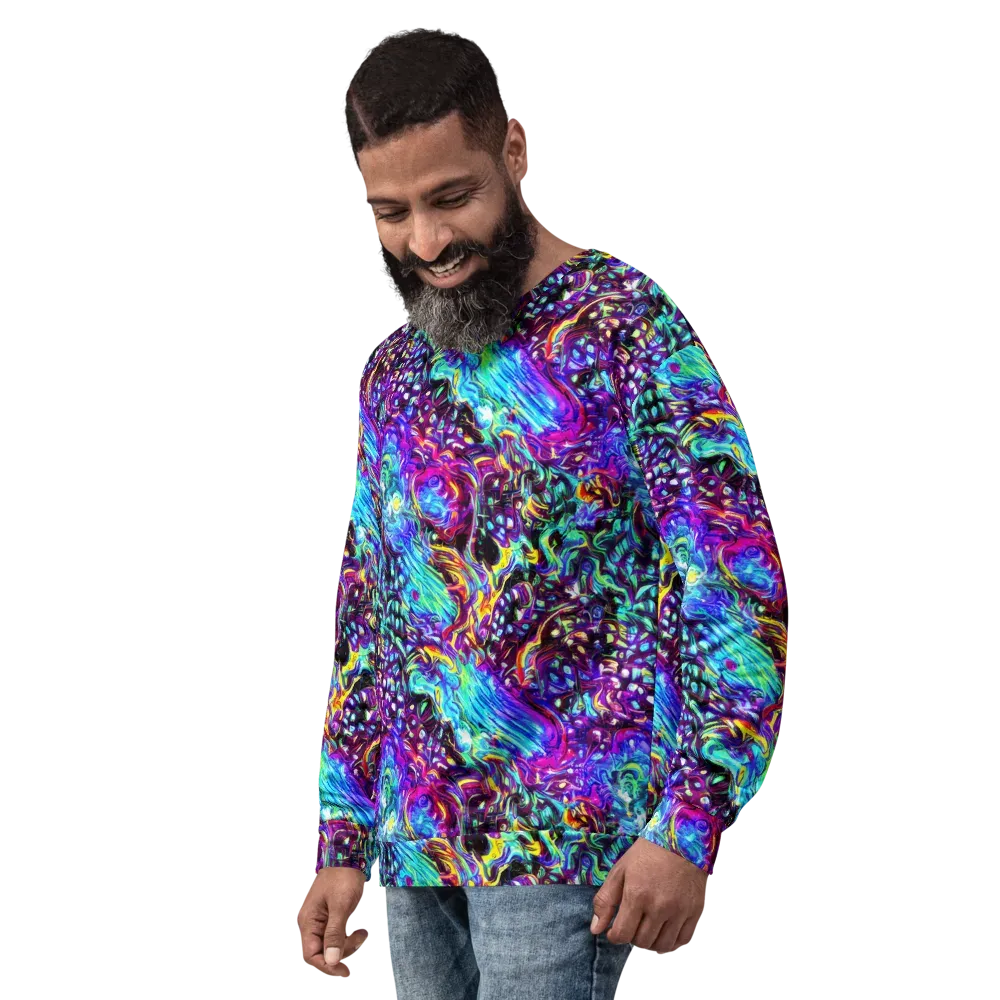 Electric Bloomscape on Sweatshirt — Left Front