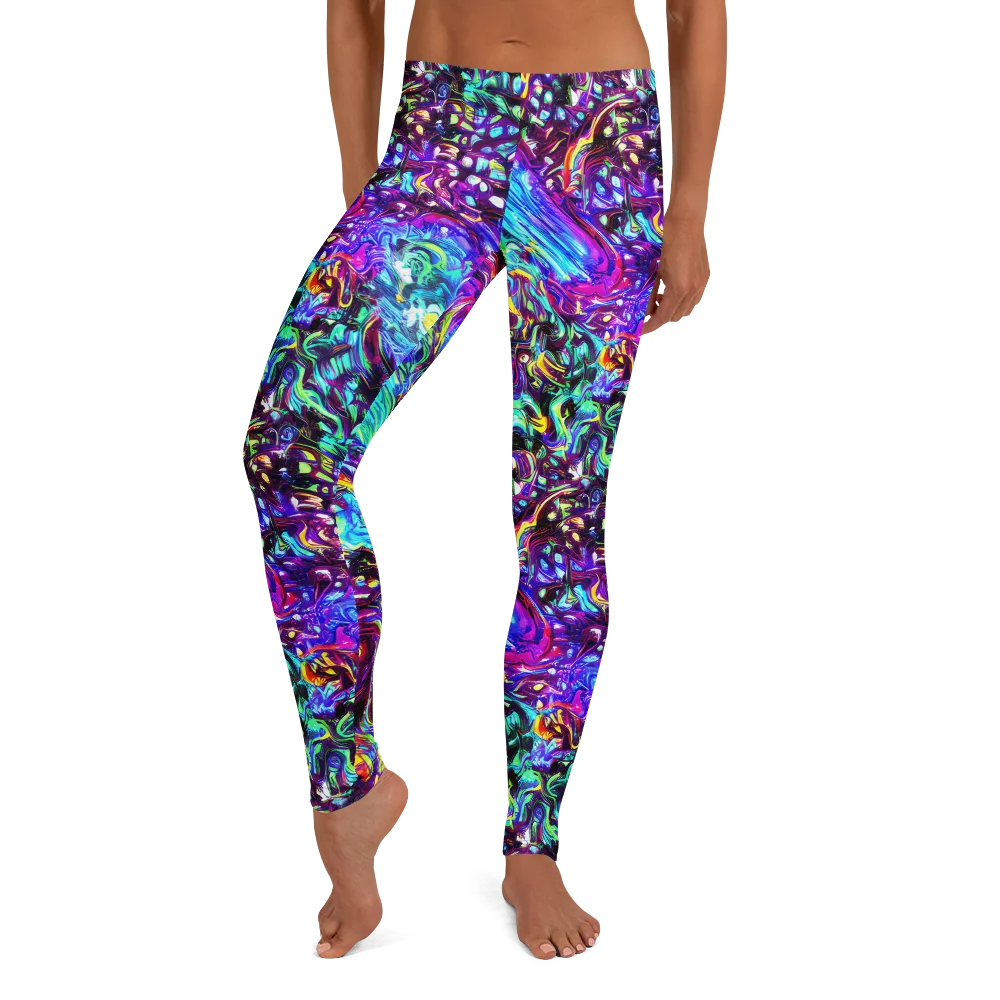 Electric Bloomscape on Leggings — Front