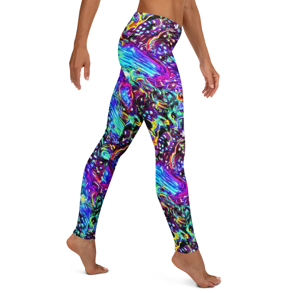 Electric Bloomscape on Leggings — Right